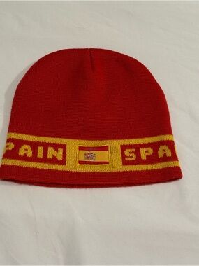 Red & Yellow Spain Knit Beanie